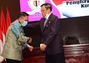 Wali Kota Gorontalo, Marten Taha, saat menghadiri kegiatan Musyawarah Nasional IV Ikatan Alumni Keluarga Lembaga Pertahanan Nasional RI (IKAL) 2020, yang digelar di Jakarta, Kamis (27/8/2020).