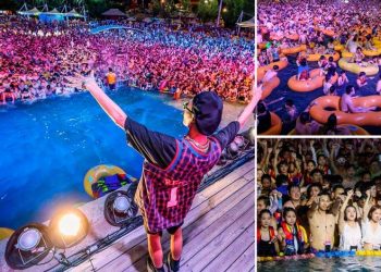 Wuhan pool party. Image Credit: Metro