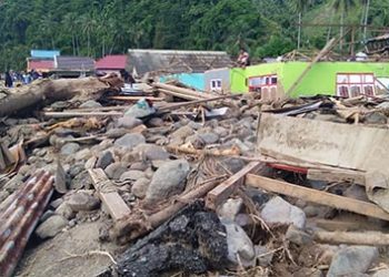 Kondisi terkini Dusun III, Desa Mamungaa Timur, Kecamatan Bulawa, Bone Bolango, pasca dihantam banjir. Foto: Lukman Polimengo.