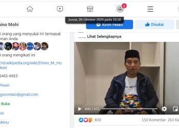 Screenshoot akun facebok Elnino Mohi.