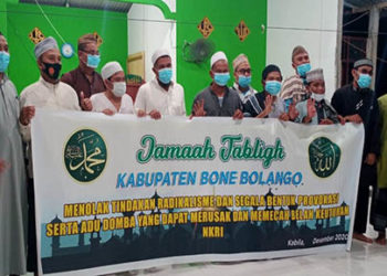 Sejumlah jamaah tabligh di Kabupaten Bone Bolango mendeklarasikan penolakan terhadap segala bentuk radikalisme serta provokasi diseluruh wilayah Provinsi Gorontalo.
