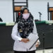 Asri Wahyuni Banteng (kemeja putih) usai menjalani Sidang lanjutan kasus dugaan korupsi pembebasan lahan Gorontalo Outer Ring Road (GORR) di Pengadiloan Tipikor Kota Gorontalo,