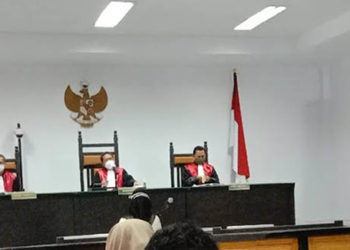 Sidang dugaan korupsi pengadaan lahan GORR yang berlangsung di Pengadilan Tipikor.