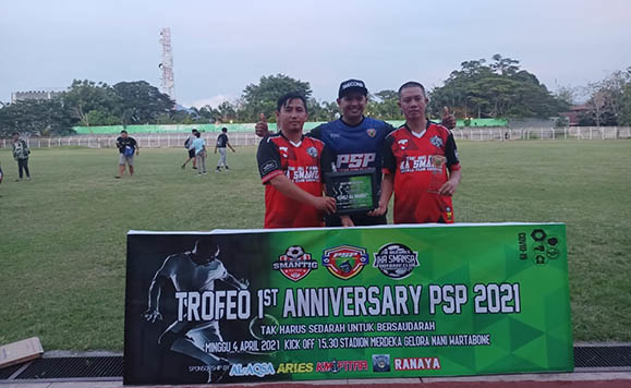 Memperingati ulang tahunnya yang pertama, Persatuan Sepakbola Pabean (PSP), mengadakan pertandingan sepakbola persahabatan, yang digelar di Gelanggang Olah Raga Nani Wartabone dan diikuti oleh tiga tim, masing-masing PSP, Ika Smansa dan Smantig Gorontalo, Minggu, (04/04/21)