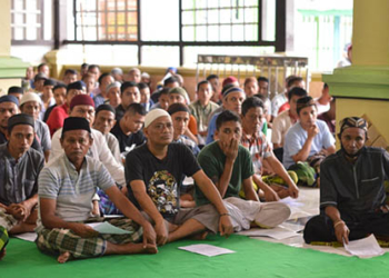 Suasana perayaan Maulid Nabi Muhammad SAW di Lapas kelas II A Gorontalo, Selasa (19/10/2021).