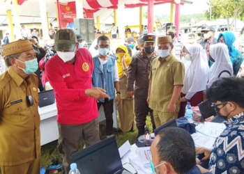Badan Intelijen Negara (BIN) Gorontalo saat menggelar Serbuan Vaksinasi di Kabupaten Boalemo.