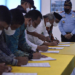 Penandatanganan kerjasama Lapas Kelas II A Gorontalo dengan beberapa stake holder, terkait dengan peningkapan pelayanan kepada warga binaan pemasyarakatan, yang berlangsung di Kanwil Kemenkumham Provinsi Gorontalo, Rabu (23/3/2022).