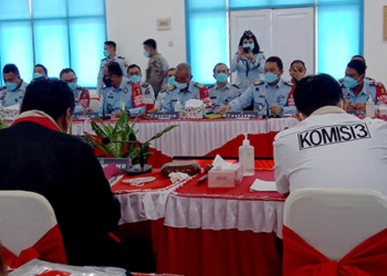 Komisi III DPR RI saat mengadakan kunjungan kerja dan reses di Kantor Wilayah Kemenkumham Provinsi Gorontalo, Kamis (21/4/2022). Foto : Lukman P/mimoza.tv