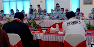 Komisi III DPR RI saat mengadakan kunjungan kerja dan reses di Kantor Wilayah Kemenkumham Provinsi Gorontalo, Kamis (21/4/2022). Foto : Lukman P/mimoza.tv