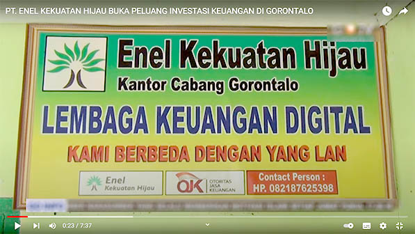 Tangkapan layar investasi  Enel Green Power atau Enel Kekuatan Hijau.