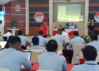 Meningkatkan kapasitas bagi Jajaran Petugas Pemasyarakatan termasuk juga Wali Pemasyarakatan terus dilakukan Salah satunya dengan digelarnya Sosialisasi Sistim Penilaian Pembinaan Narapidana (SPPN), yang digelar di Aula Kantor Kanwil Kemenkum HAM Provinsi Gorontalo, Rabu (18/5/2022). Foto :ukman Polimengo/mimoza.tv.