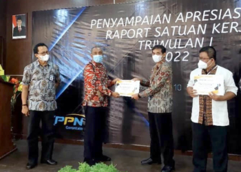 Kantor Wilayah Kementerian Hukum dan HAM Gorontalo saat menerima penghargaan Treasury Award dari Kementerian Keuangan Direktorat Jenderal Perbendaharaan (DJPB) Provinsi Gorontalo, Jumat (10/6/2022).