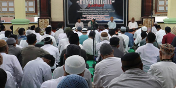 Momentum peringatan Tahun Baru Islam 1 Muharam 1444 Hijriyah, Lapas Kelas IIA Gorontalo mengelar kegiatan Dzikir Akbar yang digelar di Selasar Pondopo Masjid At-Taubah, Sabtu,(30/7/2022).Foto : Humas Lapas Gorontalo.