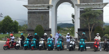 Konsumen motor Fazzio Hybrid-Connected memeriahkan Fazzio Youth Project (FYP) yang digelar di Kota Gorontalo dan Kabupaten Bone Bolango, Provinsi Gorontalo, Sabtu (3/9/2022).