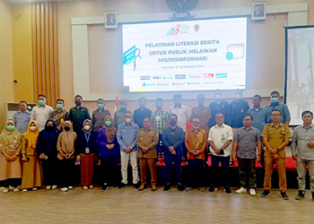 Asosiasi Media Siber Indonesia (AMSI) Provinsi Gorontalo bekerja sama dengan Dinas Kominfo Kota Gorontalo menggelar pelatihan literasi berita untuk publik melawan Mis dan Disinformasi, Selasa (27/9/22).