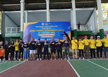 Menggairahkan kembali olah raga tenis di Provinsi Gorontalo, Adhyaksa Tenis Club (ATC) menggelar Azwa Tennis Turnamen, yang digelar mulai 21 hingga 32 Oktober 2022, di Lapangan Tennis Indoor Universitas Gorontalo.Foto : Penkum Kejati Gorontalo.