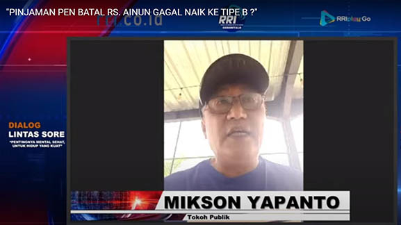 Tangkapan layar video Mikson Yapanto saat menjadi salah satu narasumber dalam dialok di kanal Youtube RRI Gorontalo.