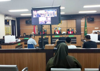 Sidang kasus bisnis batu hitam yang melibatkan 4 warga negara asing (WNA), di Pengadilan Negeri Gorontalo. Foto : Lukman Polimengo/mimoza.tv.