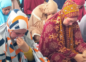 Puluhan warga binaan pemasyarakatan (WBP) Lapas Perempuan Kelas III Gorontalo saat mengikuti kegiatan  Rehabilitasi Sosial Berbasis Tauhid yang digelar di Masjid Saud Al Anazi, Lapas Perempuan Gorontalo, Kamis (26/1/2022). Foto : Lukman Polimengo/mimoza.tv.