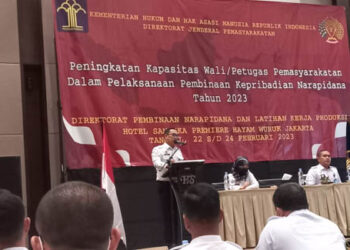 Meningkatkan kapasitas wali/petugas pemasyarakatan dalam pelaksanaan pembinaan kepribadian bagi narapidana, Kepala Lembaga Pemasyarakatan Kelas IIB Boalemo, Giyono melalui Kepala Subseksi Registrasi dan Bimbingan Kemasyarakatan (Regbimkemas) Rusli Usman, SH. mengikuti Forum Peningkatan Kapasitas Wali/Petugas pemasyarakatan dalam pelaksanaan pembinaan kepribadian narapidana yang digelar oleh Direktorat Jenderal Pemasyarakatan Kemenkumham di Jakarta.