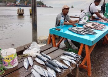 Pedagang ikan di TPI Tenda. Foto : Lukman Polimengo/mimoza.tv.