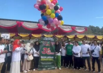 Perayaan milad Pondok Pesantren Hubulo yang berlangsung di Lapangan Pesantren Hubulo, Kecamatan Tapa, Kabupaten Bone Bolango, Ahad (10/9/2023).
