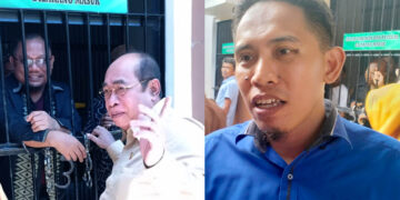 Gambar kanan, Dr. Apriyanto Nusa. Gambar kiri, Adhan Dambea saat berbincang dengan Risman Taha.