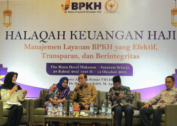 Kegiatar diseminasi “StrategiPengelolaan dan Pengawasan Keuangan Haji serta Sosialisasi Pengelolaan Keuangan Haji yang digelar oleh Badan Pengelolaan Keuangan Haji (BPKH), yang berlangsung selama dua hari di Makassar, Sulawesi Selatan,Jum’at dan Sabtu (13-14/10/2023).