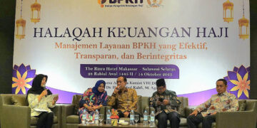 Kegiatar diseminasi “StrategiPengelolaan dan Pengawasan Keuangan Haji serta Sosialisasi Pengelolaan Keuangan Haji yang digelar oleh Badan Pengelolaan Keuangan Haji (BPKH), yang berlangsung selama dua hari di Makassar, Sulawesi Selatan,Jum’at dan Sabtu (13-14/10/2023).