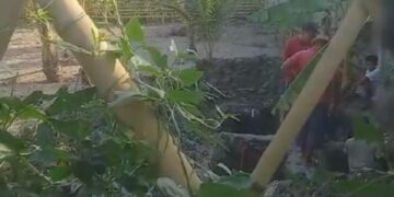 Tangkapan layar video pembongkaran makam di Desa Suka Makmur, Kecamatan Tolangohula, Kabupaten Gorontalo.