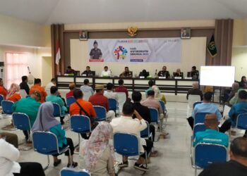 Kejaksaan Negeri (Kejari) Kota Gorontalo merayakan Hari Anti Korupsi Sedunia dengan menggelar acara sosialisasi dan diskusi di Aula Kejari pada Kamis (7/12/2023). Foto : Lukman/mimoza.tv.