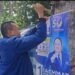 Ketua Bappilu Nasdem Gorontalo, Prof. Rustam Akili bersama timnya, saat menertibkan alat peraga kampanye, berupa baliho yang terpasang di tempat yang dilarang oleh KPU.