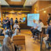 Wakil Ketua DPR RI Bidang Korinbang, Rachmat Gobel saat memberikan sambutan pada acara Silaturahmi Peserta Lomba Video Pariwisata Gorontalo di Café Restorasi, Jumat (8/12/2023). Foto : Lukman/mimoza.tv.