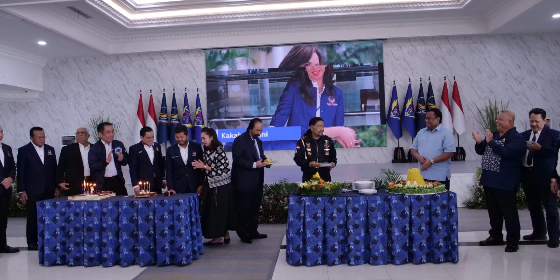 Acara syukuran ulang tahun ke-7 Akademi Bela Negara (ABN) di Aula Ki Hadjar Dewantara, di kantor ABN, Kamis (2/5/2024).