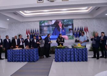 Acara syukuran ulang tahun ke-7 Akademi Bela Negara (ABN) di Aula Ki Hadjar Dewantara, di kantor ABN, Kamis (2/5/2024).
