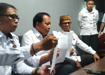 Lembaga Pemasyarakatan Kelas IIA Gorontalo saat memberikan keterangan pers soal tewasnya YR alias Yanto,  salah seorang warga binaan di Lapas tersebut, Rabu (14-8-2024). Foto : Lukman/mimoza.tv.