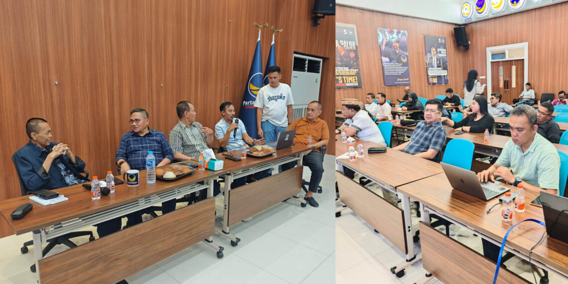 suasana rapat koordinasi Tim Pemenangan Tonny Uloli - Marten Taha.