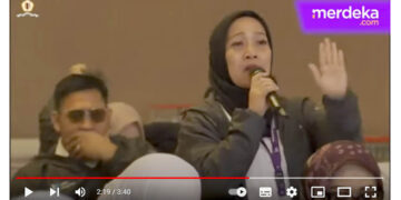 Tangkappan layar video saat Tia Rahmania, Anggota DPR RI terpilih dari Fraksi PDIP melakukan interupsi dan protes keras ketika Wakil Ketua KPK, Nurul Ghufron yang tengah menjadi pembicara dalam acara Pemantapan Nilai-nilai Kebangsaan yang digelar di Lembaga Ketahanan Nasional (Lemhannas), Senin (23/9/2024).