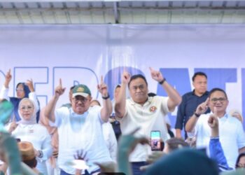 Kampanye Tonny Uloli dan Marten Taha di Gorontalo Utara, yang dihadiri oleh Ketua DPW Partai Nasdem Gorontalo.