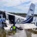 Pesawat miliki maskapai SAM Air yang jatuh di area Bandara Bumi Panua, Kabupaten Pohuwato, Ahad (20-10-2024).