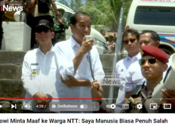 Tangkapan layar video di kanal YouTube Official INews, Presiden RI, Joko Widodo menyampaikan permintaan maaf.