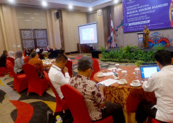 Lembaga Sensor Film (LSF) Indonesia menggelar sosialisasi Gerakan Nasional Budaya Sensor Mandiri (GNBSM) di salah satu hotel di Kota Gorontalo, Senin (21/10/2024). Foto : Lukman/mimoza.