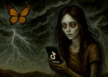 Gambar ilustrasi butterfly effect pada pengguna atau pecandu berat TikTok.