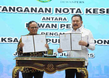 Kejaksaan Republik Indonesia dan Dewan Pers melaksanakan menandatangani Nota Kesepahaman (MoU) pada Selasa 15 Juli 2025. Foto: Istimewa.