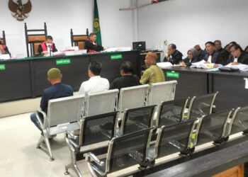 Suasana sidang lanjutan kasus dugaan korupsi proyek peningkatan Jalan Samaun Pulubuhu, Kabupaten Gorontalo, yang digelar di Pengadilan Tipikor dan PHI Gorontalo, Kamis (3/7/2025). Foto: Lukman/mimoza.tv.