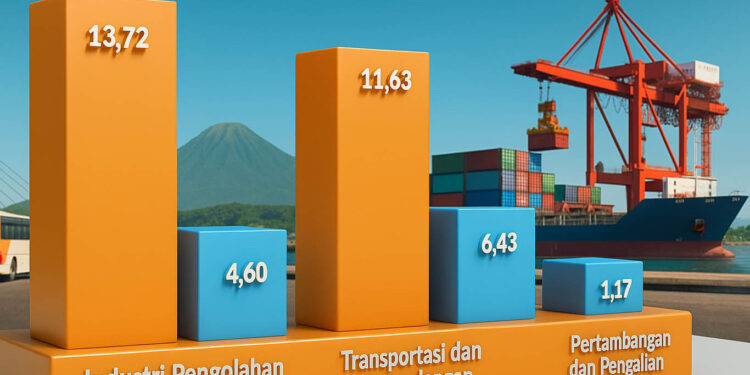 Infografis pertumbuhan ekonomi Provinsi Gorontalo. Gambar: AI.