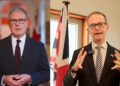 Perdana Menteri Sir Keir Starmer (kiri) dan Duta Besar Inggris untuk Indonesia, Dominic Jermey.