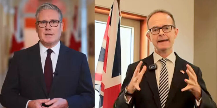 Perdana Menteri Sir Keir Starmer (kiri) dan Duta Besar Inggris untuk Indonesia, Dominic Jermey.