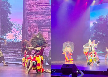 Sanggar Tari Candra Waskhita asal Ponorogo saat tampil dalam ajang Indonesian Cultural Night 2025 yang digelar oleh KBRI Bangkok di KBank Siam-Pic Ganesha Theatre, Bangkok, Thailand, Minggu (14/9/2025). Foto: Dokumentasi Sanggar Tari Candra Waskhita.