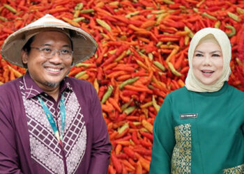 Deputi Kepala Perwakilan Bank Indonesia Provinsi Gorontalo, Ciptoning Suryo Condro dan Wakil Gubernur Gorontalo, Idah Syahidah Rusli Habibie.